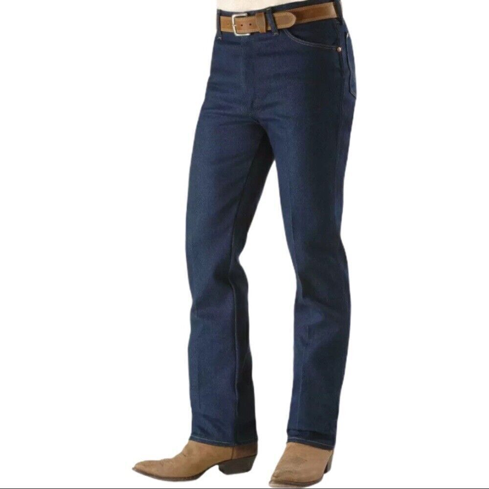Vintage 90's Wrangler Straight Leg Jeans 52 x 30 Mens Pockets Zipper Fly Blue
